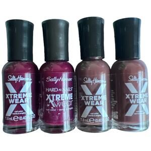 Lot 4 Sally Hansen Hard As Nails Xtreme Wear Nail Color, With the Beet, Macaroon